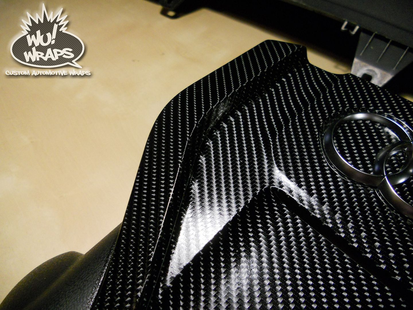 Audi RS5 Engine Cover Vvivid Vinyl 4D True R Carbon Fiber Vinyl Wrap Wu